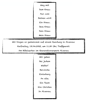 Kreuz mit Text