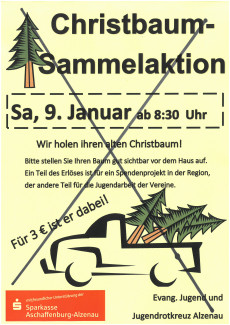 Absage Christbaum-Sammelaktion