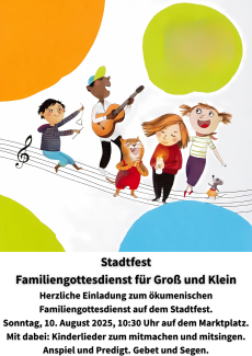 Ein Logo mit Einladungstext