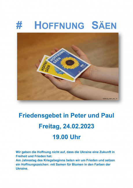 Plakat Friedensgebet